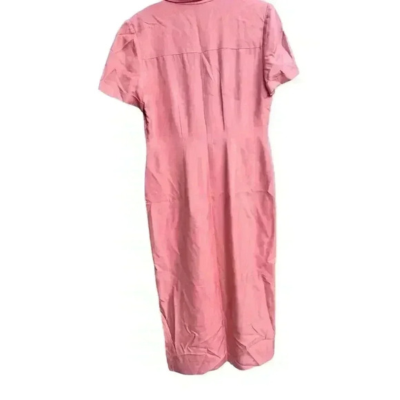 VTG Cynthia Howie Blue 100% Silk Midi Button Down Shirt Dress Size 6 - Picture 3 of 5